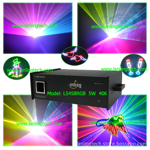 Outdoor Laser 5W RGB Animation Laser Light Ilda DJ Laser Stage Lighting Lasershow